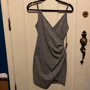 Asymmetrical plaid dress